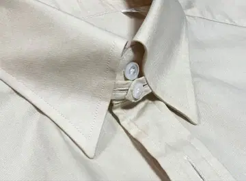 빔즈 F BEAMSF 40(15 3/4) 탭 칼라 베이지 코튼