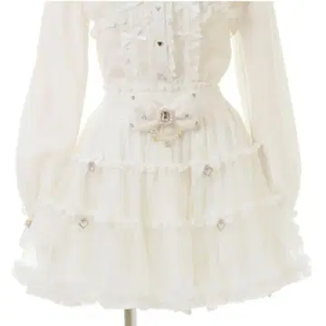 LIZLISA 트리코 티어드 치마바지 화이트