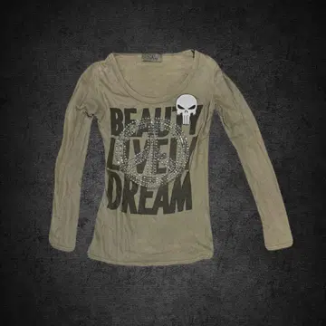 Y2K 그런지 헤이세이 갸루 해골 스컬 긴팔 티셔츠 영문