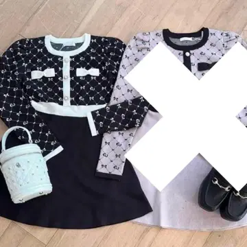 evelyn 에블린 모노그램 니트 원피스 OP 블랙