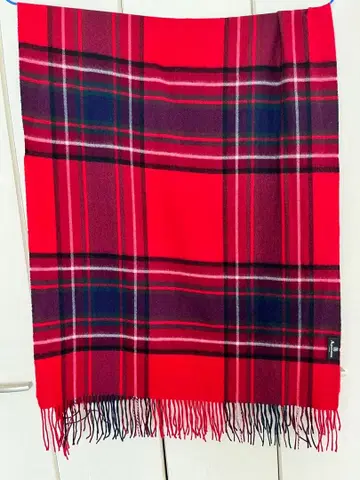 미사용 새상품급 Aquascutum 타탄 체크 캐시미어 스톨