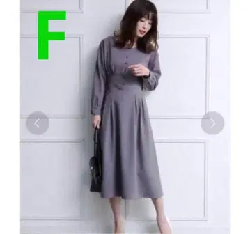 clear 허리 절개 무지 롱 원피스