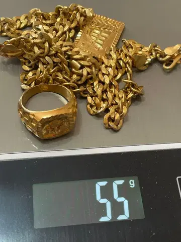 금속제 목걸이와 반지 세트 55g