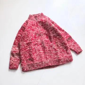 빈티지 믹스 울 집업 니트 P