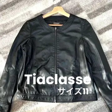티아클라세  인조 가죽 블랙 자켓 사이즈 11