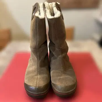 클락스 브라운 스웨이드 롱 부츠 24cm