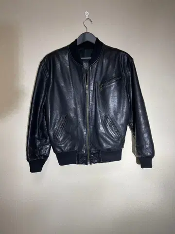 CLASSIC MA-1 올 가죽 자켓 블랙