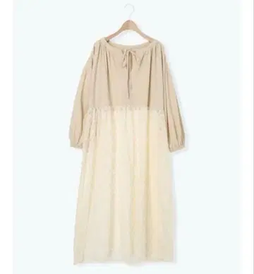 사만사 모스모스 오가닉 코튼 튤 자수 절개 원피스