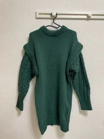 MOUSSY 그린 니트 원피스