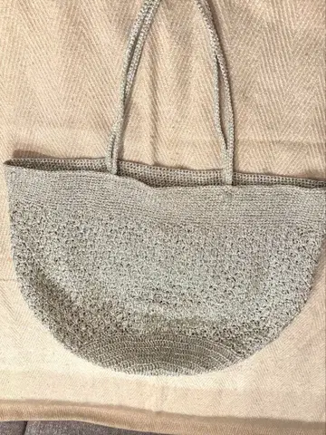 파산토바이누키테파 실버 메쉬 토트백