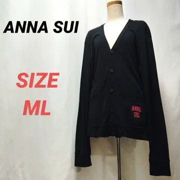 ANNA SUI 안나수이 가디건 로고 프린트 블랙 ML