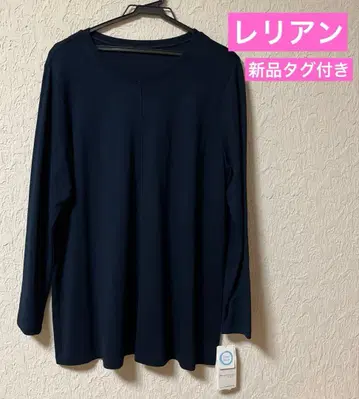 택 포함 새상품 레리안 심플 티셔츠 A라인 네이비 29,700엔