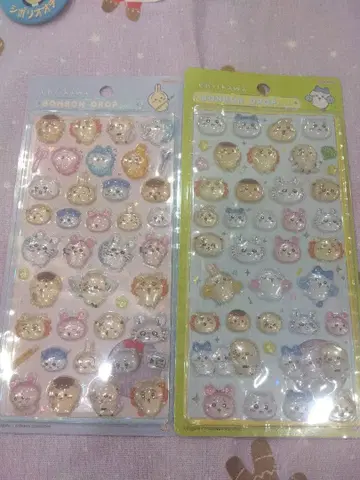 치이카와 (먼작귀) 모자 꽁지 드롭 씰 2장