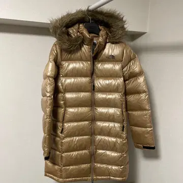 새상품급 THE NORTH FACE 롱 다운 자켓 베이지 후드