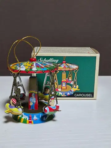 쇼와 레트로 양철 완구 놀이공원 비행기 회전목마