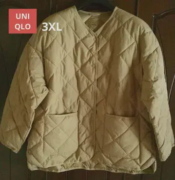 유니클로 퍼프 테크 릴랙스 자켓 3XL 베이지
