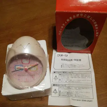 [새상품급] 레트로 헬로키티 알 모양 복각 인형 알람 시계