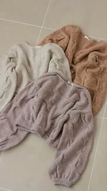 hinari 라메 니트 핑크