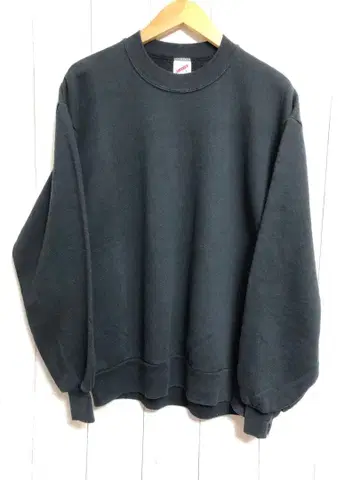 90s USA제 JERZEES 맨투맨 무지 단색 블랙 XL s30