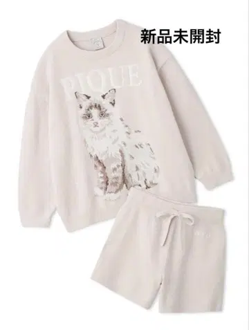 젤라또피케 CAT 자카드 풀오버 & 숏팬츠 세트 핑크