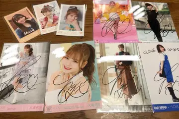 오바 하나 친필 사인 6장 미니 사진 3장 =LOVE