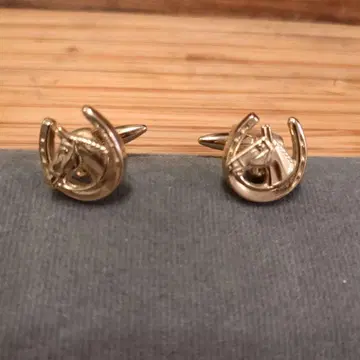 앤티크 빈티지 커프스링크 골드필 말발굽형