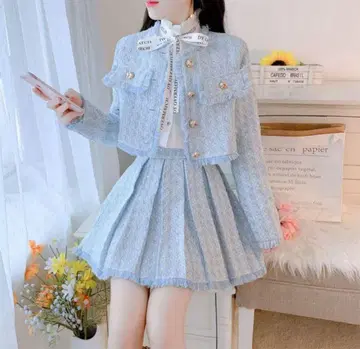 프릴 트위드 셋업 신데렐라 트위드 셋업 K-스타일 슬림