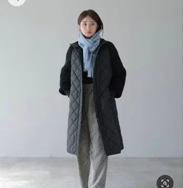 새상품 HERENCIA 퀼팅 니트 도킹 롱 코트