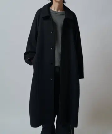 Lui's 비버 멜톤 볼륨 롱 코트 코트