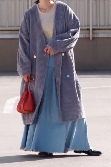 hippiness 오버 코쿤 코트 라이트 그레이