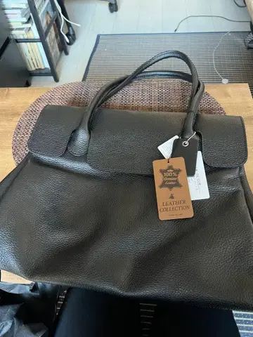 PELLICCIA 천연 가죽 토트백 블랙 이탈리안 카프