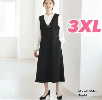 GU V넥 원피스 블랙 3XL