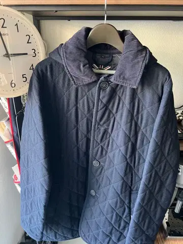 라벤햄 LAVENHAM 네이비 퀼팅 자켓 후드 부착 40