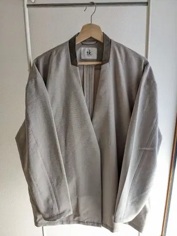 TAKEOKIKUTI 그레이 노카라 자켓 오버 사이즈