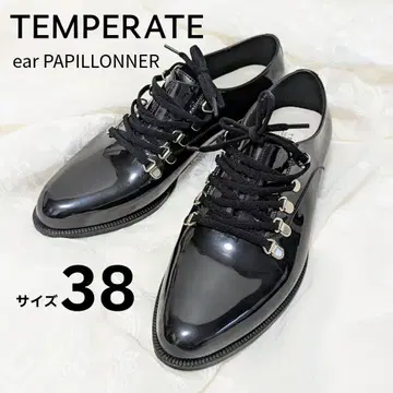 TEMPERATE 레이스업 슈즈 레인 슈즈 38 블랙 별주