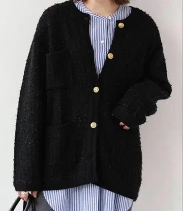 relume 블랙 버튼 가디건