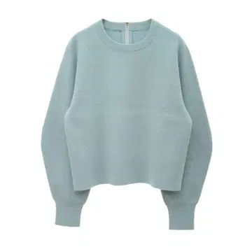 민트 그린 백 지퍼 긴팔 니트 마르티니크