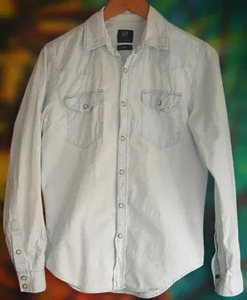 Gap 갭 샴브레이 데님 슬림핏 웨스턴 셔츠