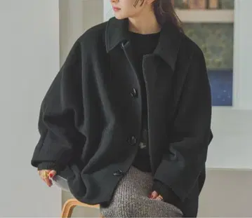 niko and - 라이트 모사 돌먼 자켓 코트 블랙