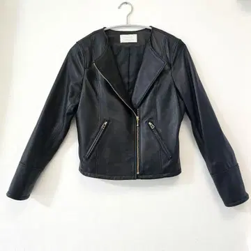 [ 새상품급 ] anysis 천연 가죽 노카라 더블 라이더 가죽 자켓