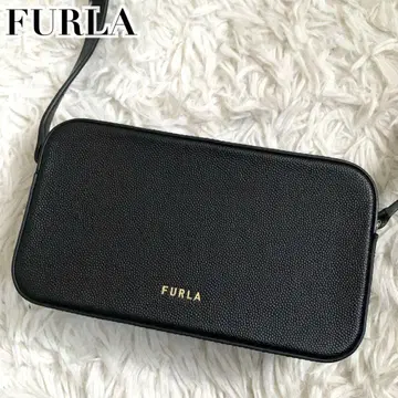 미사용급 훌라 숄더백 현행 올 가죽 로고 카메라백 블랙