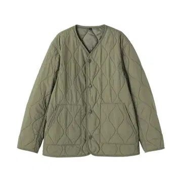 포근한 솜 발수 퀼트 자켓 S 사이즈 카키 그린 무인양품