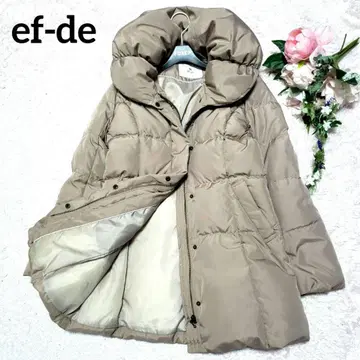 ef-de 에프데 빅 숄카라 다운 코트 베이지 새상품급
