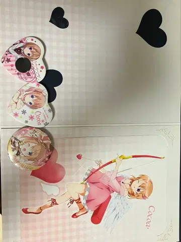 Cocoa 캐릭터 굿즈 색지 & 캔뱃지 세트
