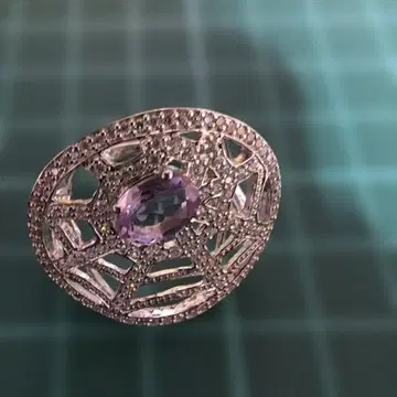 새상품급 빈티지 자수정 오픈워크 반지