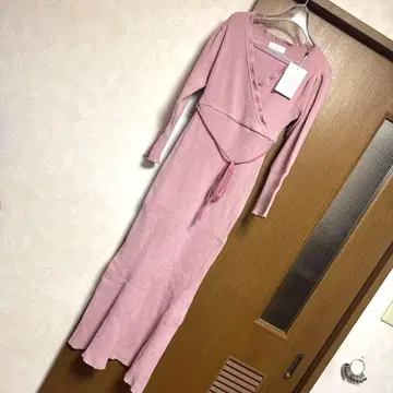 스나이델 홈 니트 카슈쿨 원피스 핑크