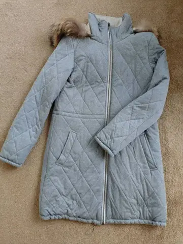 LAUTREAMONT 그레이 퀼팅 롱 코트 사이즈 40