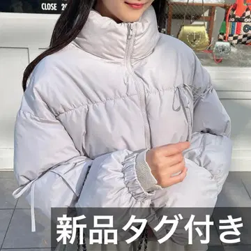 INGNI 잉그 리본 부착 에코 다운 그레이 숏 기장