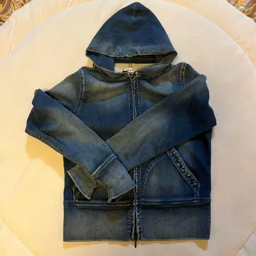 후드 부착 데님 자켓