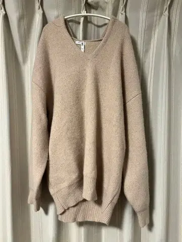 FRAY I.D V넥 후드 부착 니트